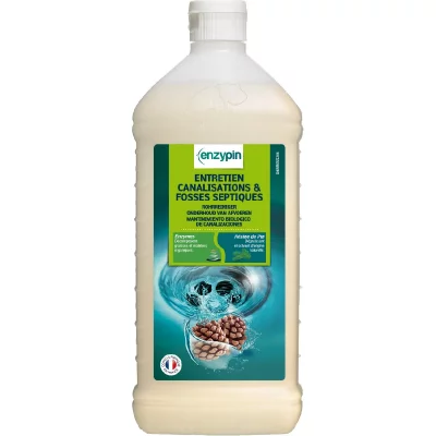 ACTION PIN ENZYPIN - Entretien canalisations et fosses septiques - flacon de 1 L