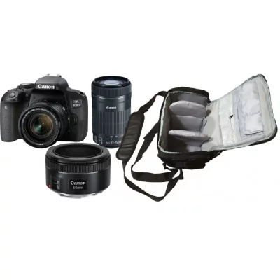 CANON EOS 800D + EF-S 18-55mm STM + EF-S 55-250mm STM + EF 50mm STM + bolso de la c&aacute;mara profesional
