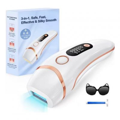 Epilateur &agrave; lumi&egrave;re puls&eacute;e ipl 999,999 &eacute;pilateur laser (blanc)