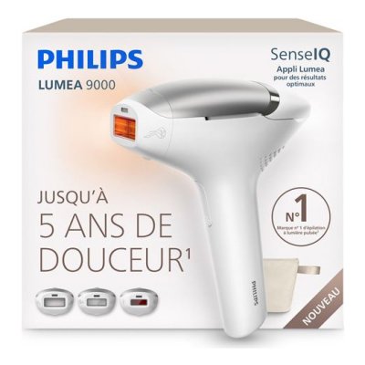 PHILIPS Epilateur &agrave; lumi&egrave;re puls&eacute;e Lumea Series 9000 BRI936/00 Blanc argent&eacute;