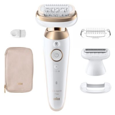 BRAUN &Eacute;pilateur &eacute;lectrique -  - Silk-&eacute;pil 9 Flex - &Eacute;pilation Facile - 9-041 3D - Blanc / Dor&eacute; 