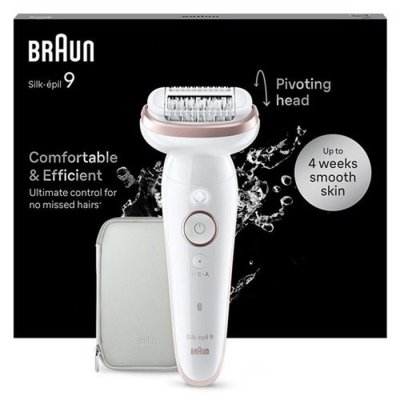 BRAUN Epilateur &eacute;lectrique  Silk &eacute;pil 9 SES 9 000 Blanc et Rose