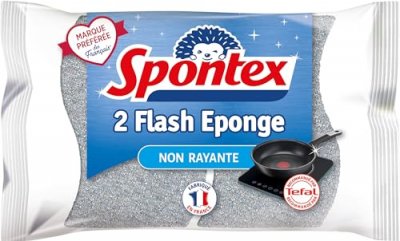 SPONTEX Eponge &Agrave; R&eacute;curer Grattantes Non-rayantes  - Le Lot De 2