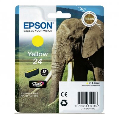 EPSON  24 - Elephant Cartouche Jaune C13T24244012 (T2424)
