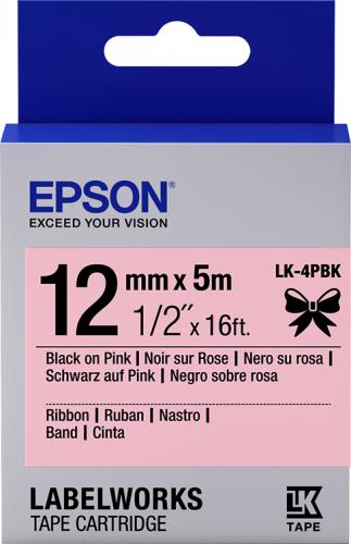 EPSON  C53S654031 Ruban Noir(e)SurRose Original LK-4PBK