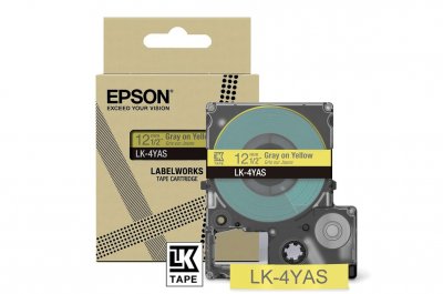 EPSON  C53S672104 Ruban GrisSurJaune Original LK-4YAS