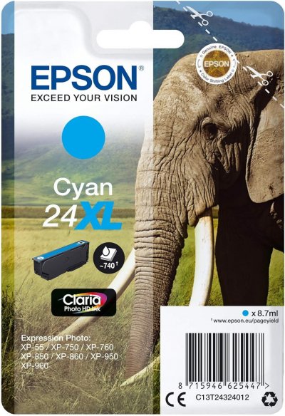 EPSON  Cartouche C13T24324012 24XL - Cyan