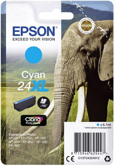 EPSON  Cartouche C13T24324012 24XL - Cyan