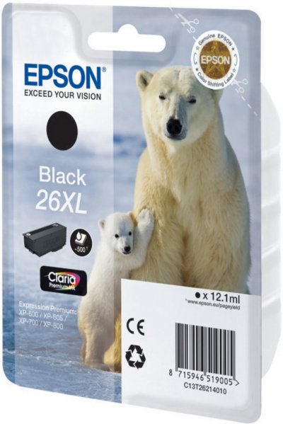 EPSON  Cartouche C13T26314012 26XL - Noir