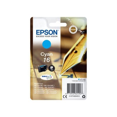  EPSON Cartouche d'encre 16 Cyan - Stylo plume (C13T16224022)
