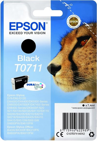 EPSON  Cartouche T0711 - Gu&eacute;pard - Noir