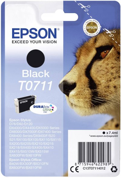 EPSON  Cartouche T0711 - Gu&eacute;pard - Noir