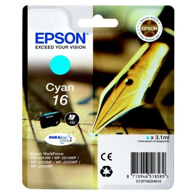 EPSON  cartouche t1622 - stylo plume - cyan