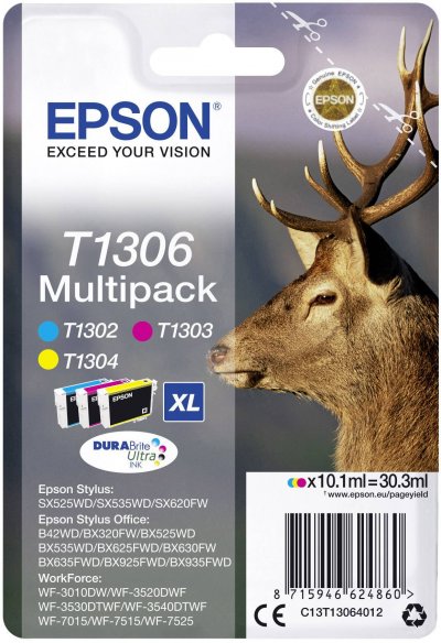 EPSON  Ink/T1306 Stag XL 10.1ml CMY, Ink/T13