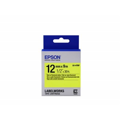 EPSON  Lk-4YBF - Fluorescent - Noir sur Jaune - 12mmx9m