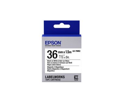 EPSON  LK-7WB2 - Magn&eacute;tique - Noir sur Blanc - 36 mmx1.5m