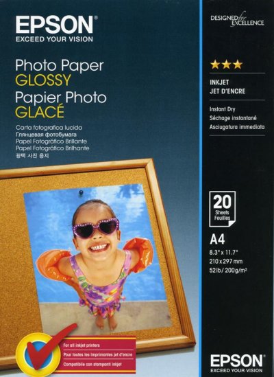 EPSON  Papier photo glac&eacute; 200g A4 20 feuilles