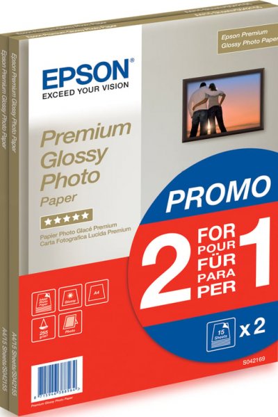 EPSON  Premium Glossy Photo Paper - A4 - 2x 15 Feuilles