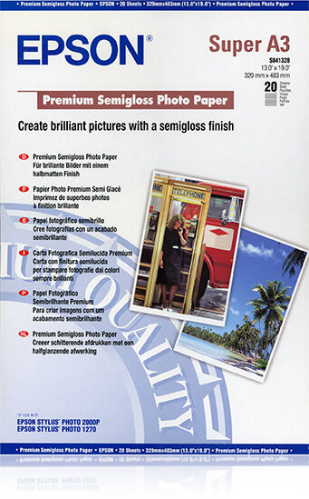 EPSON  Premium Semigloss Photo A3+ 20 Sheets 251gr Blanc