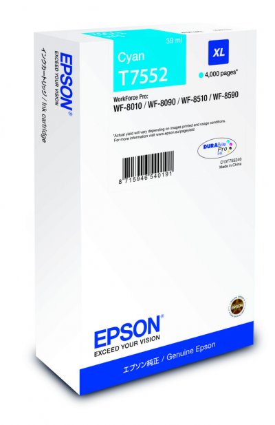 EPSON  T7552 - 39 ml - XL - cyan - original - cartouche d'encre