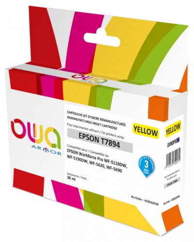 OWA Epson T789 Cartouche D'encre Remanufactur&eacute;e Haute Capacit&eacute; Cyan