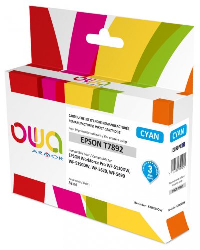 OWA Epson T789 Encre Remanufactur&eacute;e Haute Capacit&eacute; 4 Couleurs