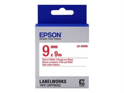 EPSON  tape - lk-3wrn std red/wht 9/9 lk-3wrn red/white 9mm (9m) noir