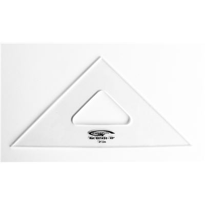 GRAPHOPLEX Equerre 45&deg; 3 bords anti-taches 21 cm - 