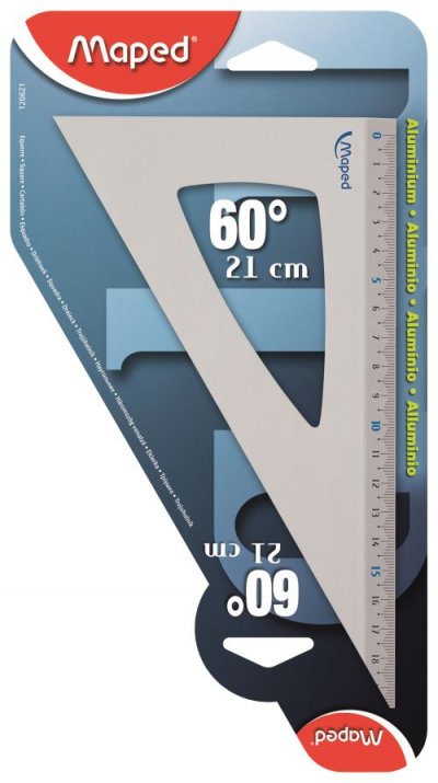 MAPED Equerre 60&deg; en aluminium-  - Hypot&eacute;nuse 21 cm