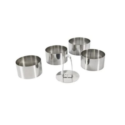 EQUINOX  lot de 4 emportes pieces + 1 poussoir 8 cm gris