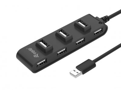 EQUIP  128957 hub de interfaz USB 2.0 480 Mbit/s Negro