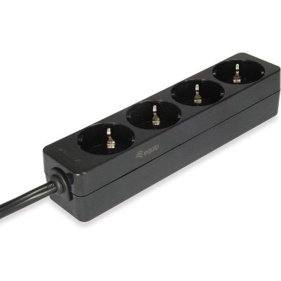 EQUIP  333281 4 Plugs Power Strip 1.1 M Noir