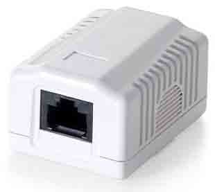 EQUIP  Cat 6 Rj45 H Rosette Surface Blanc