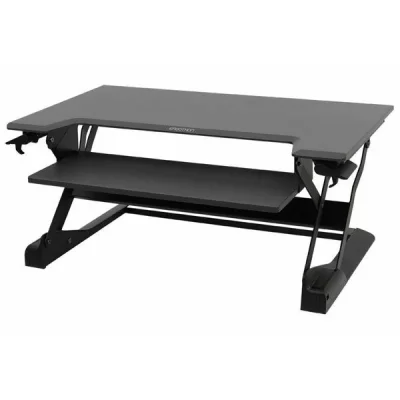 Ergotron Poste de travail assis-debout de bureau Pied pour moniteur-clavier noir support de table