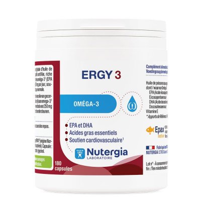 NUTERGIA Ergy 3 180 Capsules Om&eacute;ga 3 