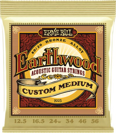 ERNIE BALL  2005 - Jeu de cordes guitare acoustique Custom medium - 12,5-56