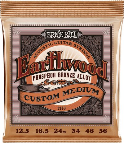 ERNIE BALL  2143 - Jeu Cordes Acoustiques Phosphore Bronze Custom Medium - 12,5-56