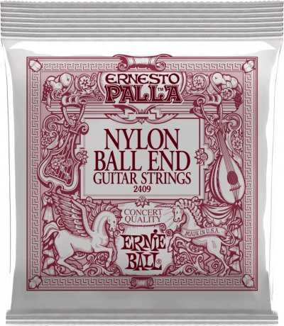 ERNIE BALL  2409 - Jeu De Cordes Classiques Ernesto Palla - Nylon Noir-M&eacute;tal Dor&eacute; &Agrave; Boule