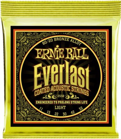 ERNIE BALL  2558 Everlast Coated Bronze Light Jeu De Cordes Folk