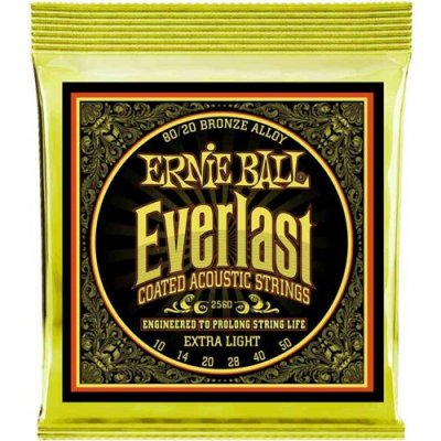 ERNIE BALL  2560 Everlast Coated Bronze Extra Light Jeu De Cordes Folk
