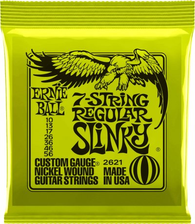 ERNIE BALL  2621 Jeu De Cordes Guitar 7-String Regl. Slinky 010