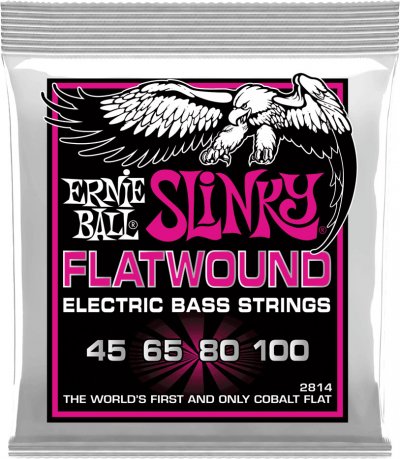 ERNIE BALL  2814 - Jeu de cordes basse Super Slinky Flatwound- 45-100