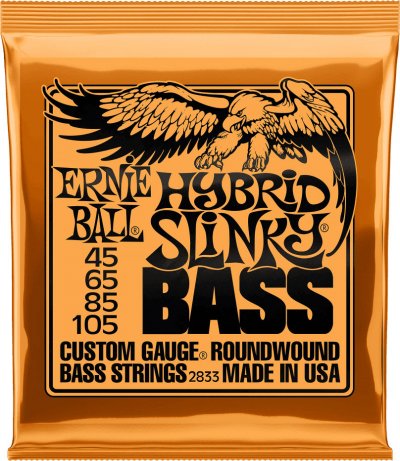 ERNIE BALL  2833 Hybrid Slinky Jeu de 4 cordes pour basse &eacute;lectrique 45-105