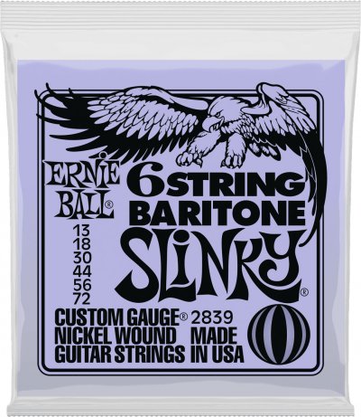 ERNIE BALL  2839 - Jeu De Cordes Guitare &Eacute;lectrique - Slinky Baryton Boule Fine - 13-72