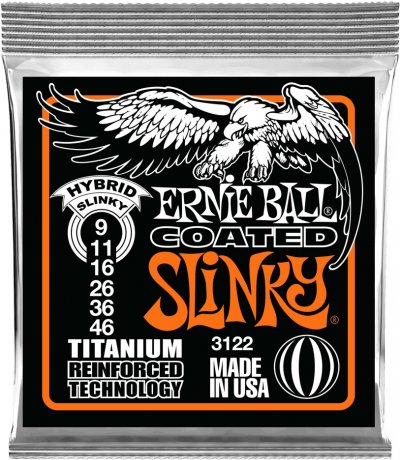 ERNIE BALL  3122 Coated Hybrid Slinky Slinky Hybrid Jeu De Cordes Guitare &Eacute;l.