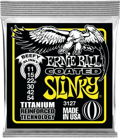 ERNIE BALL  Beefy Slinky Cordes avec rev&ecirc;tement en titane RPS, pour guitare &eacute;lectrique, calibre 11-54