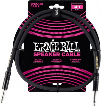 ERNIE BALL  C&acirc;ble de haut-parleur, connecteur droit, 91,4 cm