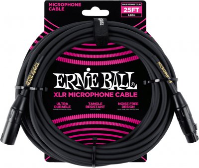 ERNIE BALL  C&acirc;ble de microphone XLR connecteur m&acirc;le/femelle, 7,6 m