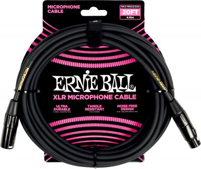 ERNIE BALL  Classic C&acirc;ble microphone XLR m&acirc;le/femelle 6&nbsp;m - noir