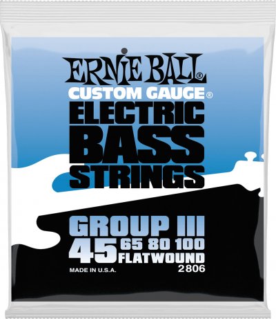 ERNIE BALL  Cordes &agrave; filet plat, Groupe III, pour basse &eacute;lectrique, calibre 45-100